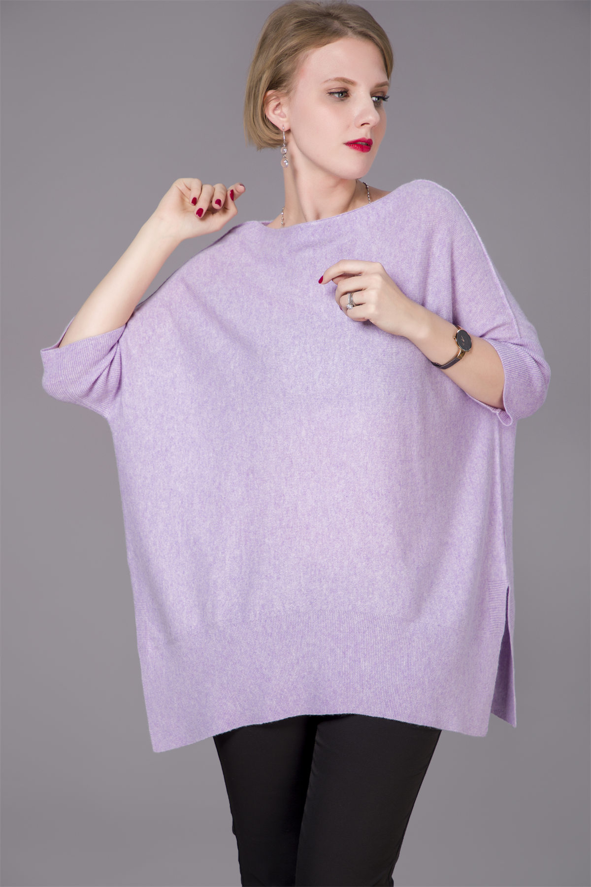 short sleeves cashmere sweater