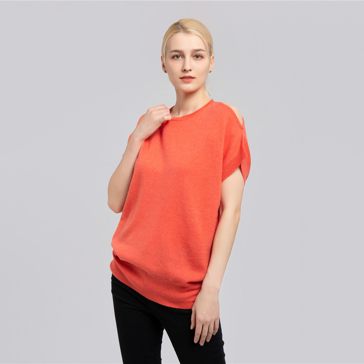 short sleeves cashmere sweater