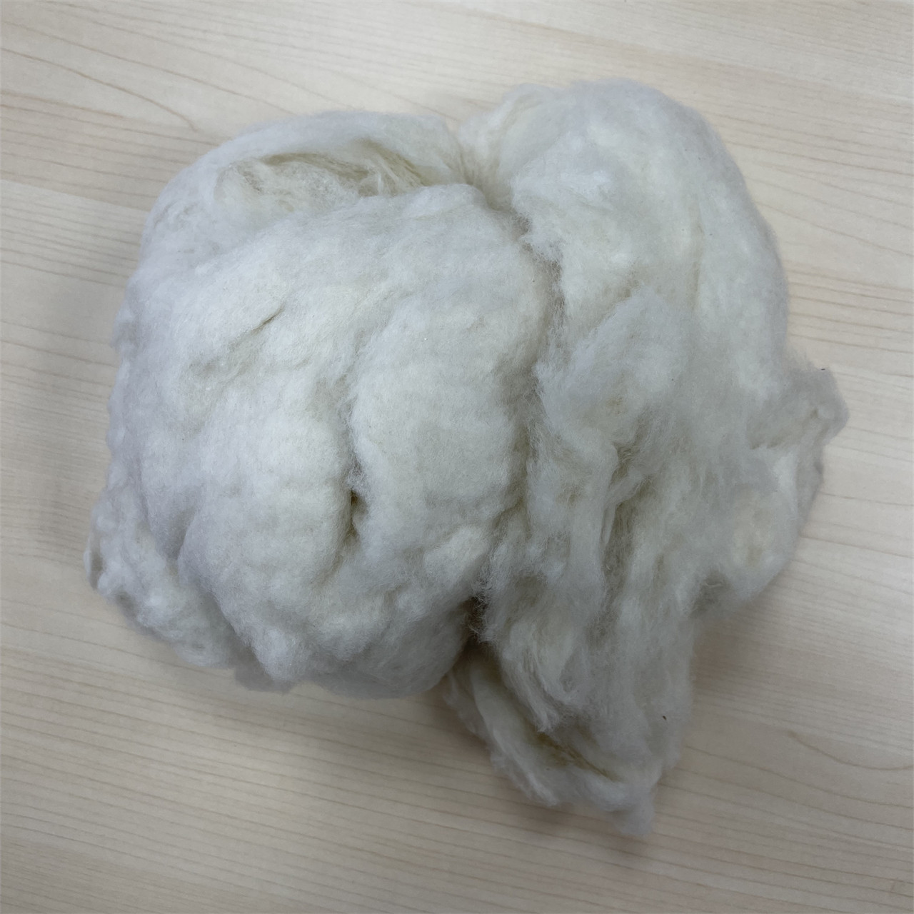 carded yak wool natural white