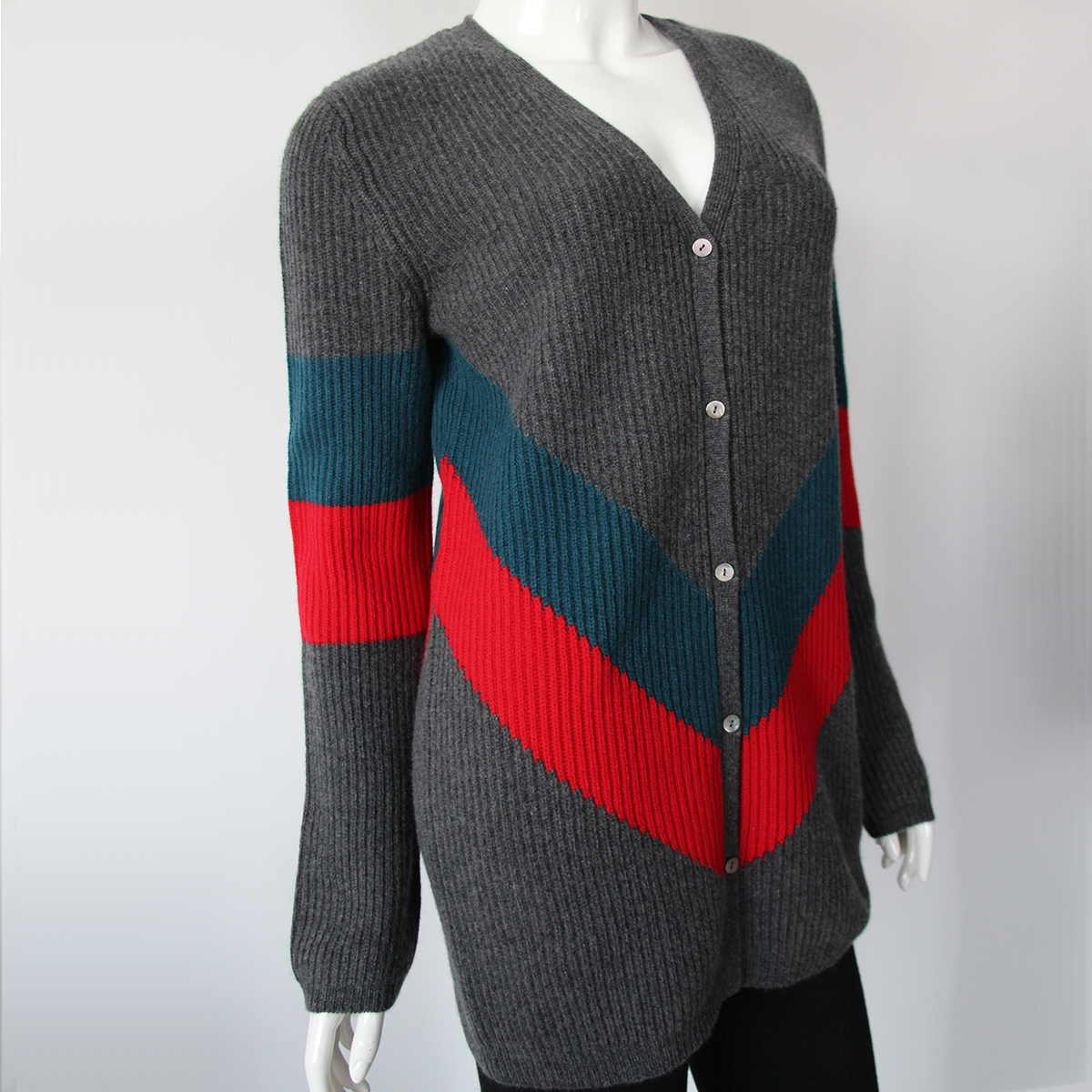 button cashmere cardigan sweater